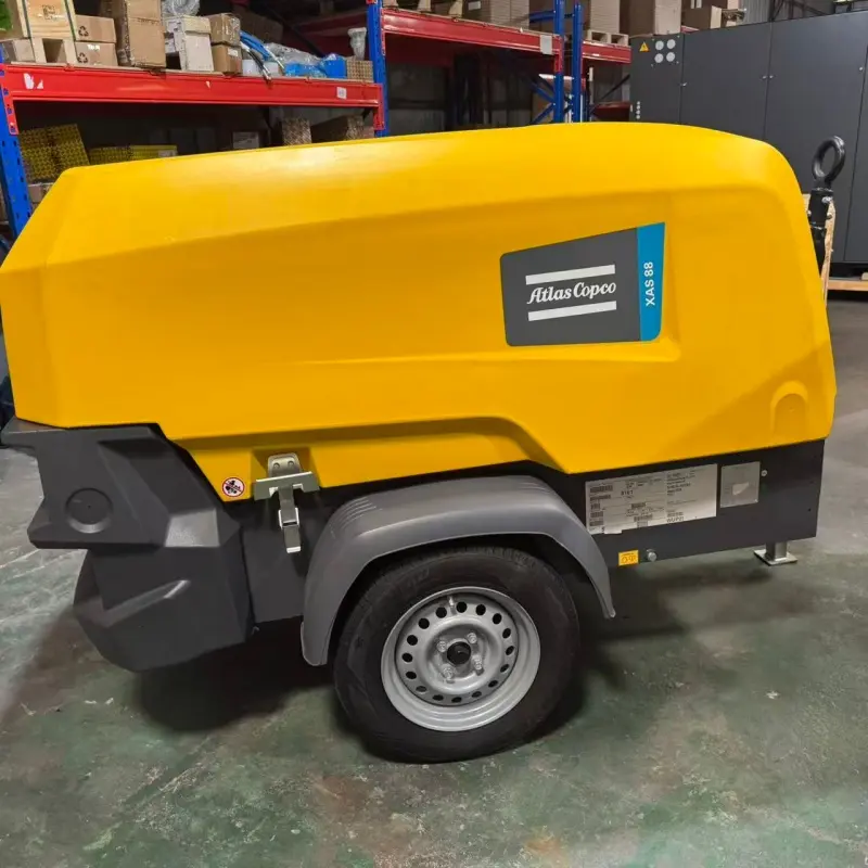 Atlas Copco XAS 88 KD पोर्टेबल डिजेल एयर कम्प्रेसर निर्देशन खनन वास्तविक